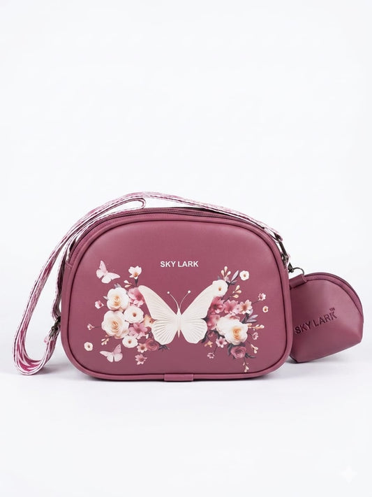 Butterfly Bloom Cosmetic Pouch – Navy Blue