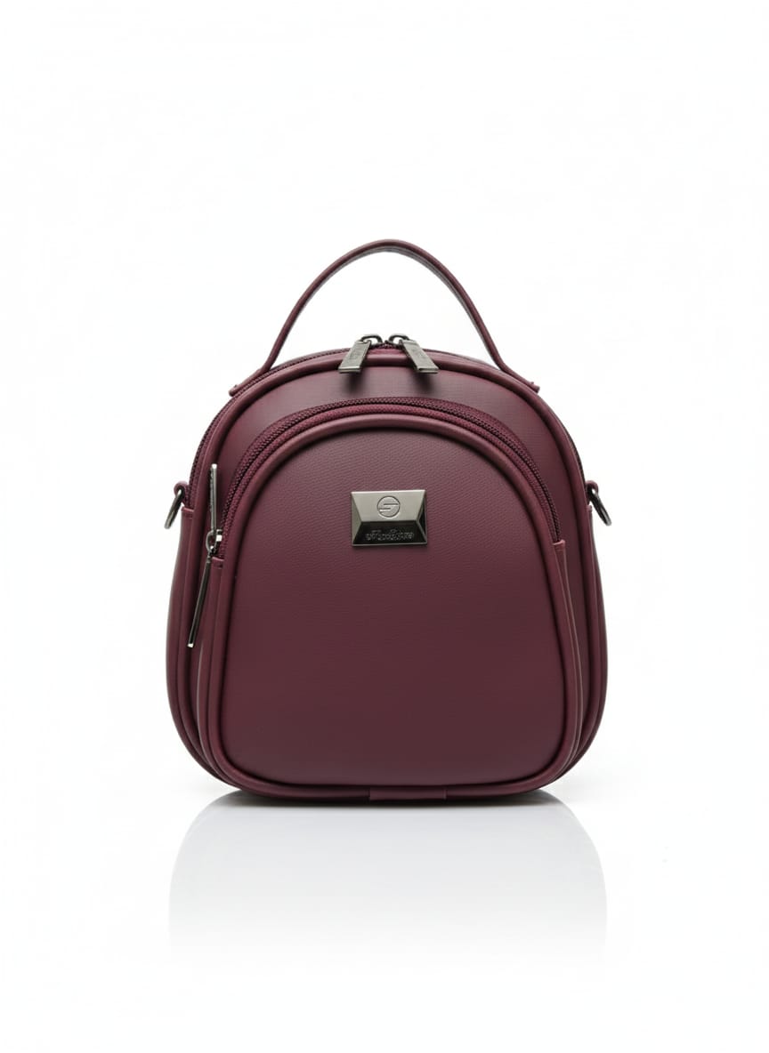 Elegant Mini Backpack Purse – Wine Maroon