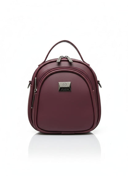 Elegant Mini Backpack Purse – Wine Maroon