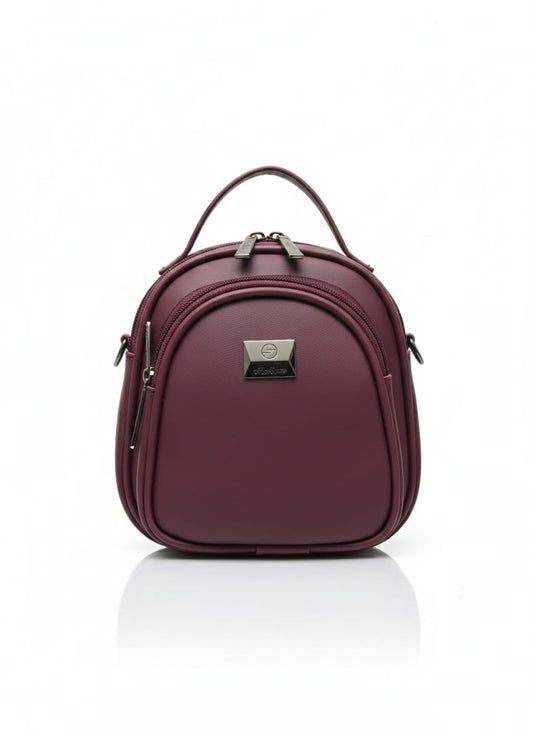Elegant Mini Backpack Purse – Wine Maroon