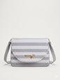 Elegant Grey Striped Crossbody Sling Bag