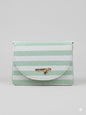 Elegant Grey Striped Crossbody Sling Bag