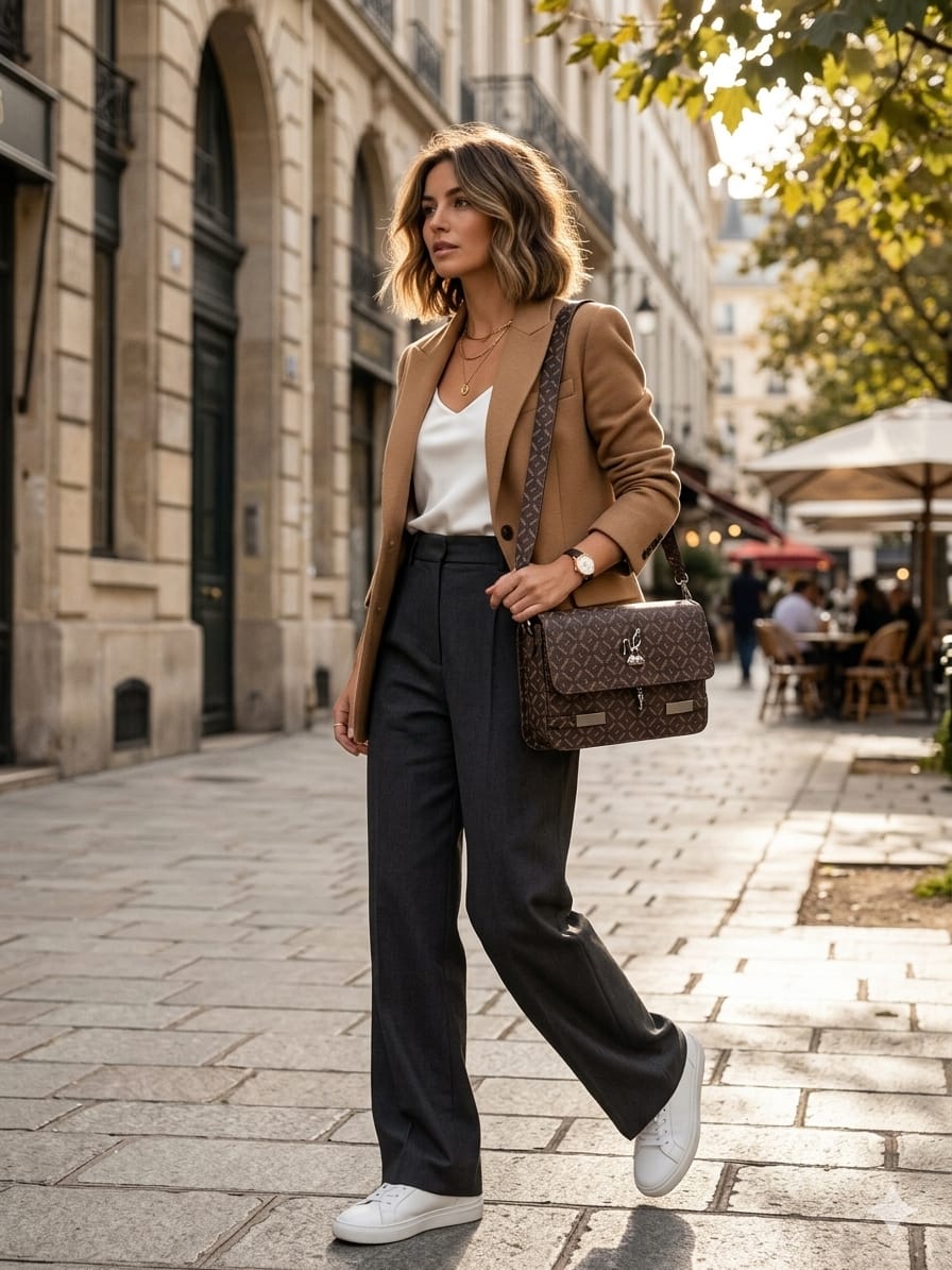 Classic Brown Printed Flap Sling Bag