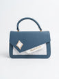 Flauntit Elegant Blue & White Mini Handbag