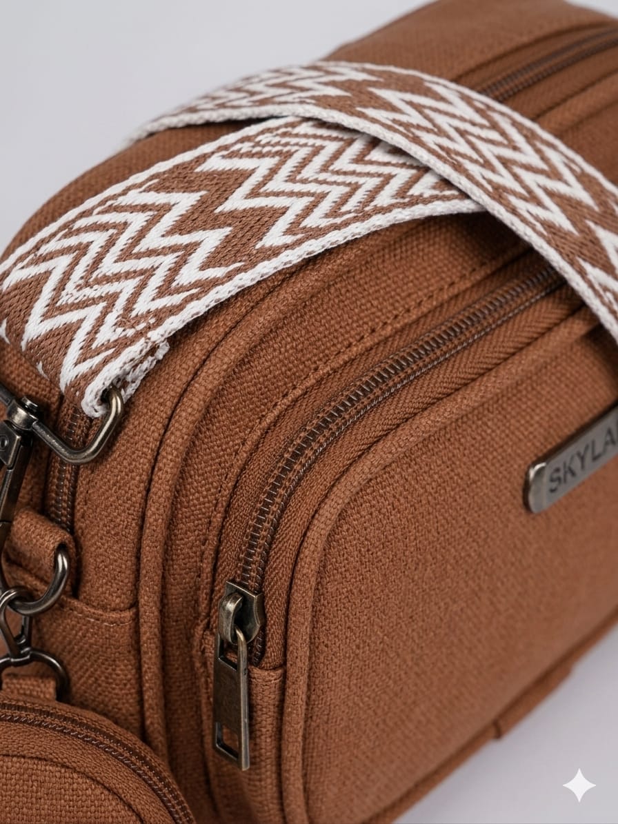 Skylark Premium Brown Crossbody Sling Bag with Coin Pouch