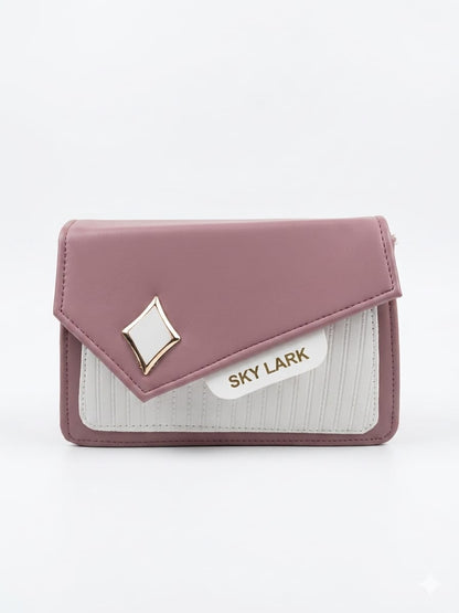 Flauntit Elegant Blue & White Mini Handbag